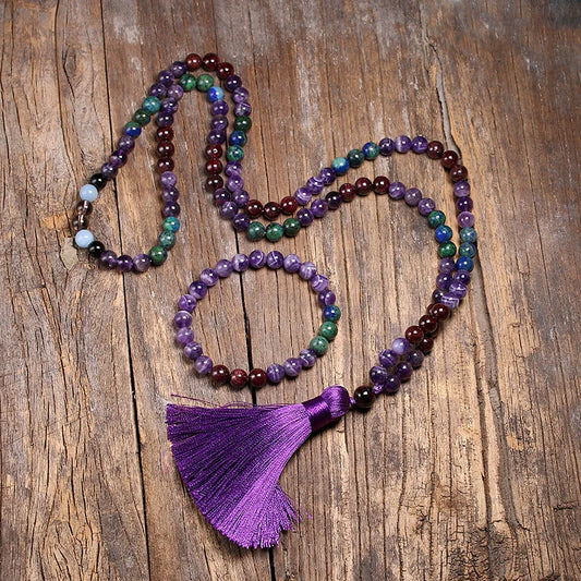 Beaded Necklace with Tassle