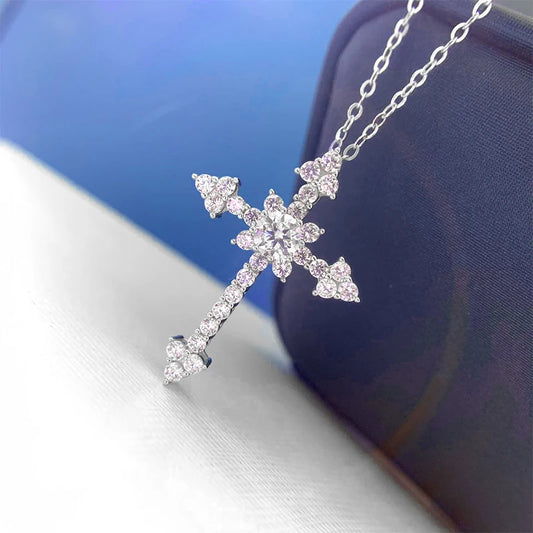 Moissanite Diamond Cross Necklace