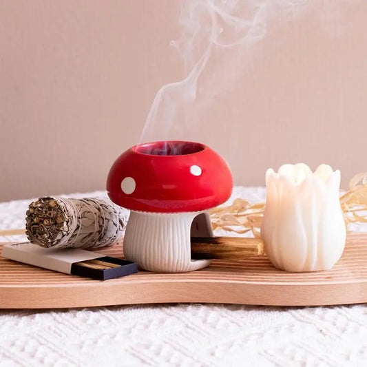 Ceramic Mushroom Incense & Palo Santo Holder