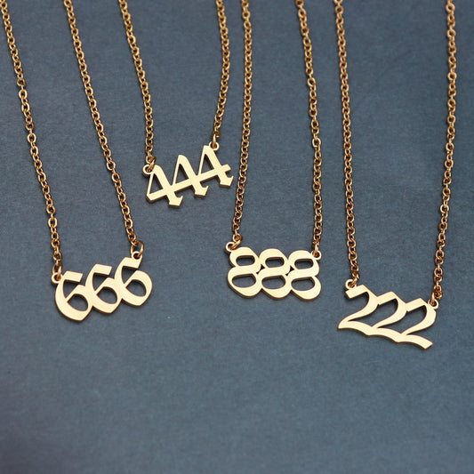 Stainless Steel Angel Number Necklaces