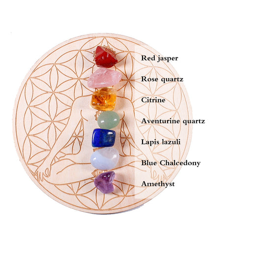 7pc Chakra Healing Stone Set + Seven Star Grid